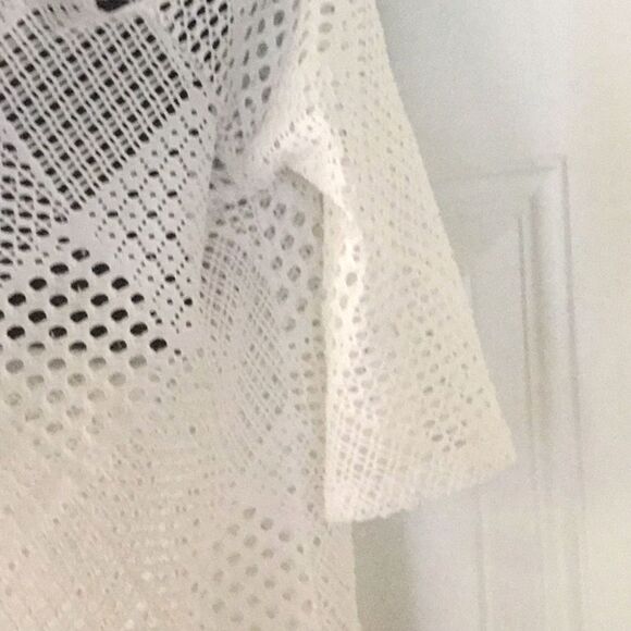 SPIAGGIA DOLCE Lace Crochet Coverup Tunic Dress Strappy Womens Large - Picture 3 of 8